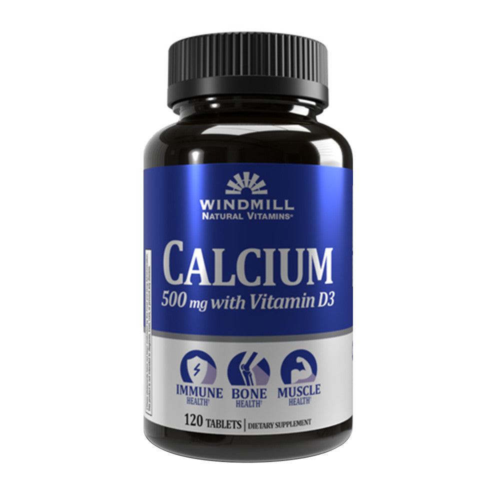 Windmill Calcium 500mg with Vitamin D3 Tablets, 120 Ea